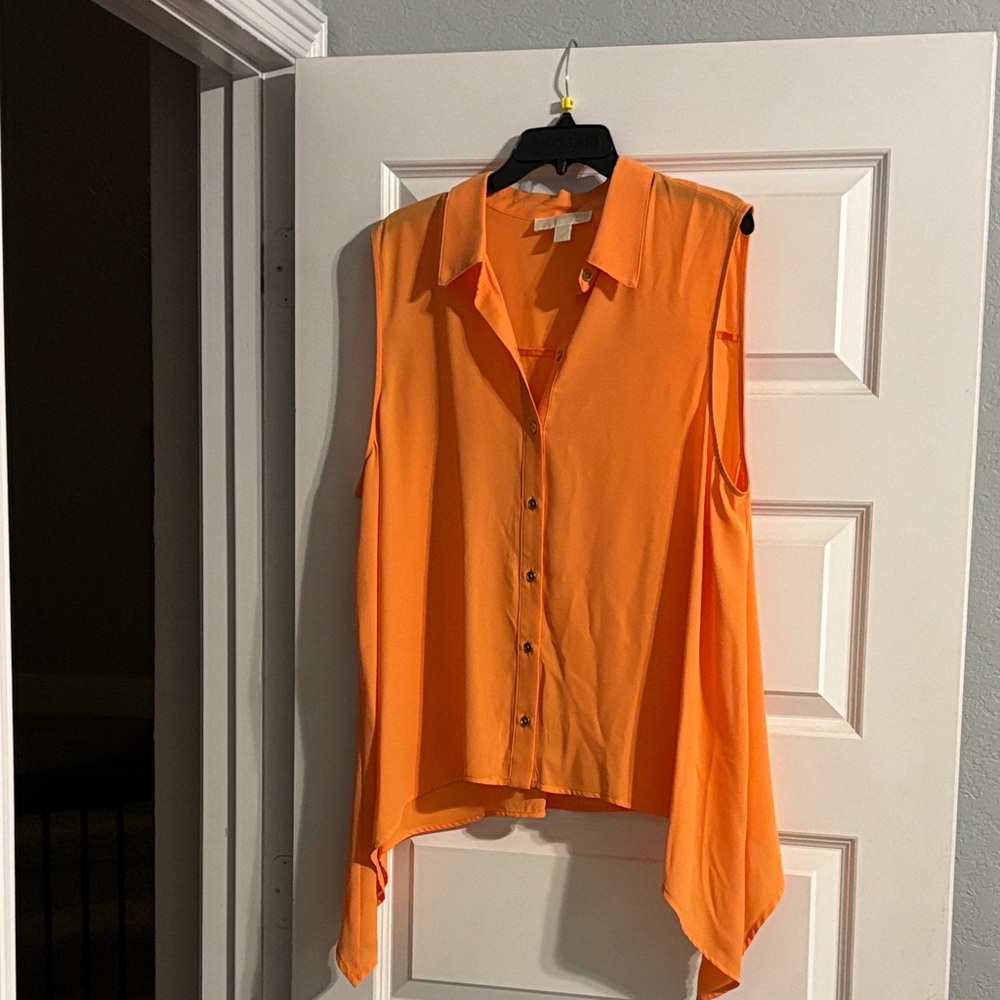 MICHAEL Michael Kors Vibrant Orange Sleeveless Blouse